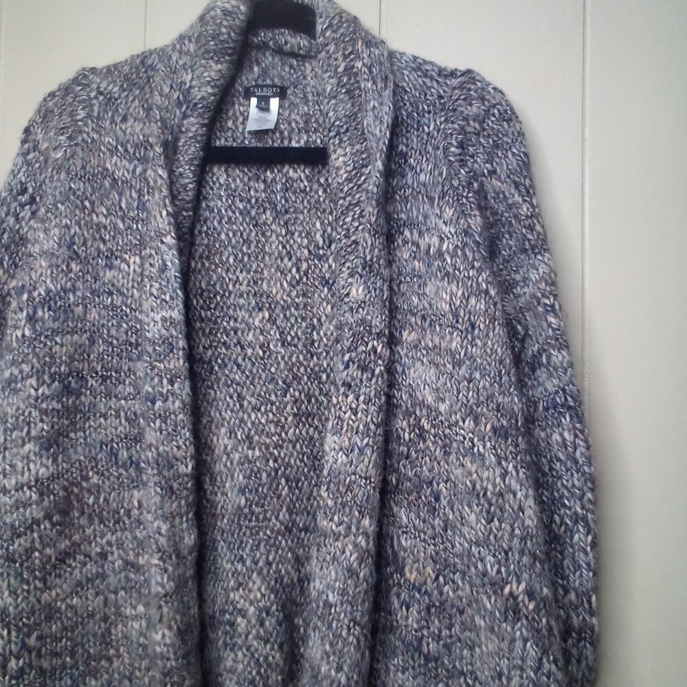 Talbots Cardigan Sweater S Open Front Long Sleeve Wool Blend - Picture 10 of 15